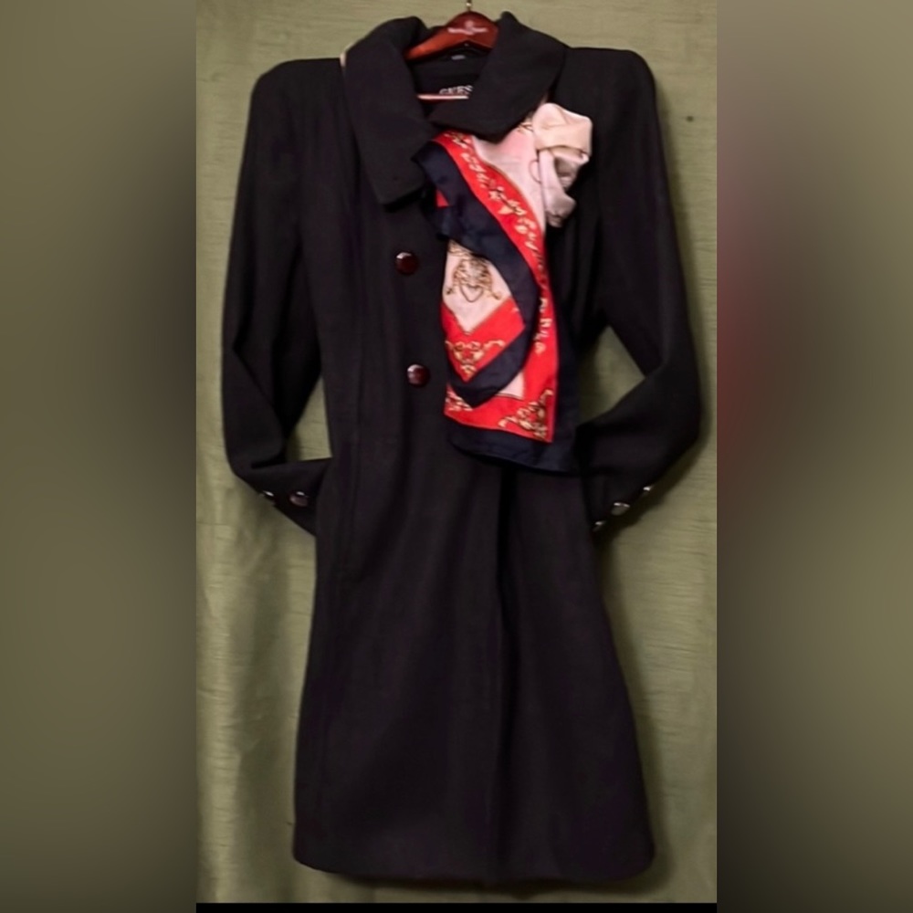 Guess, Pea coat,  knee length, Wool poly blend,